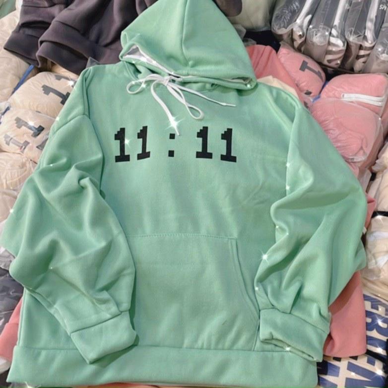 Áo khoác Hoodie nỉ bông 11:11 unisex nam nữ (Ảnh thật/Có sẵn)