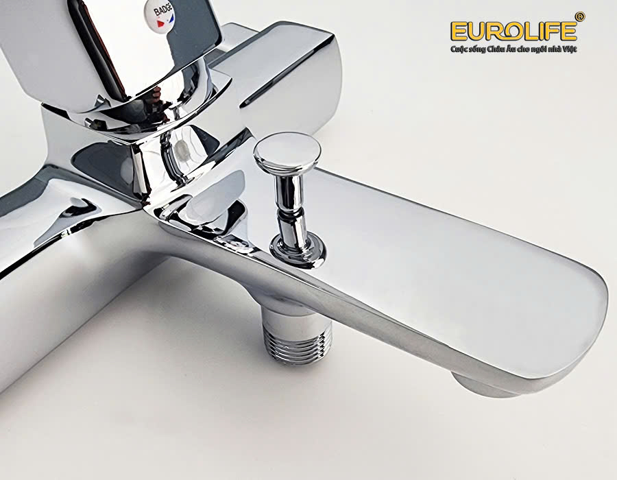 Bộ vòi sen nóng lạnh Đồng mạ Chrome Eurolife EL-8001 (Trắng bạc)
