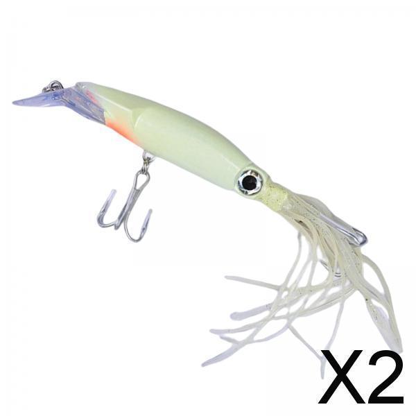 2xLuminous Squid Skirt Octopus Fishing Lures Glow 8.6in for Fishing