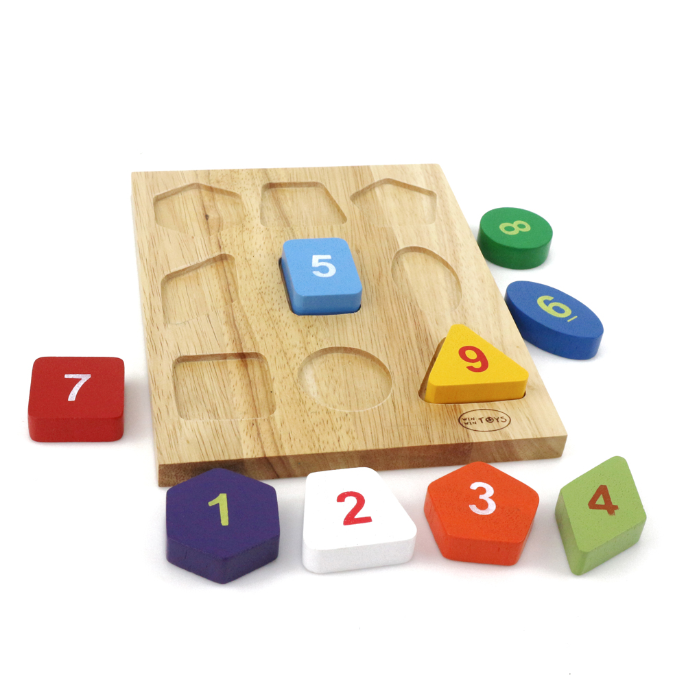 Đồ chơi nhận dạng hình khối, Bộ xếp 9 hình - Đồ chơi gỗ Winwintoys