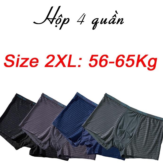 Hộp 4 quần lót nam thông hơi - quần sịp nam tam giác đùi - có size lớn MLQ01