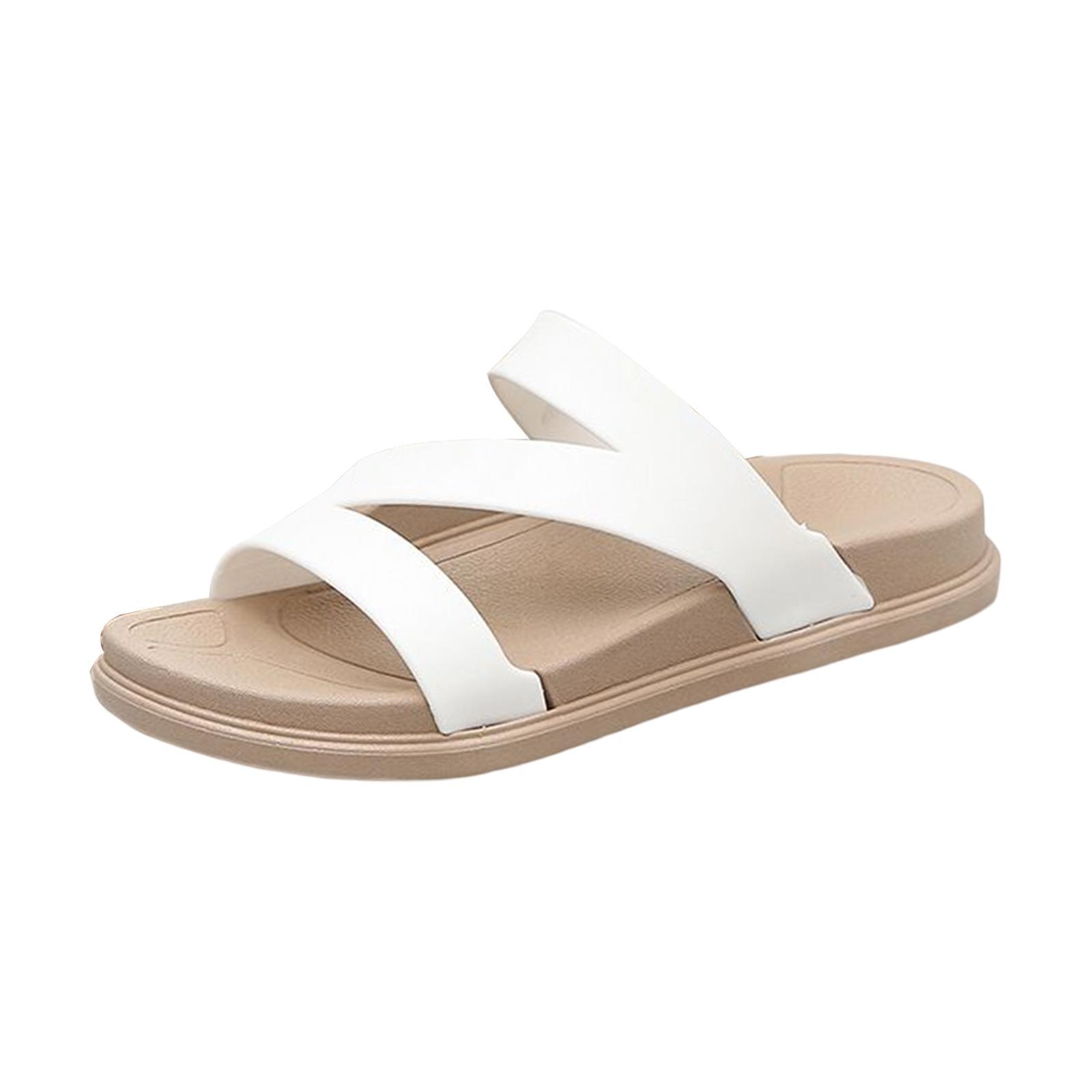 Women' Sandals Open Toe Slip on Flat Sandals Casual Summer Shoes