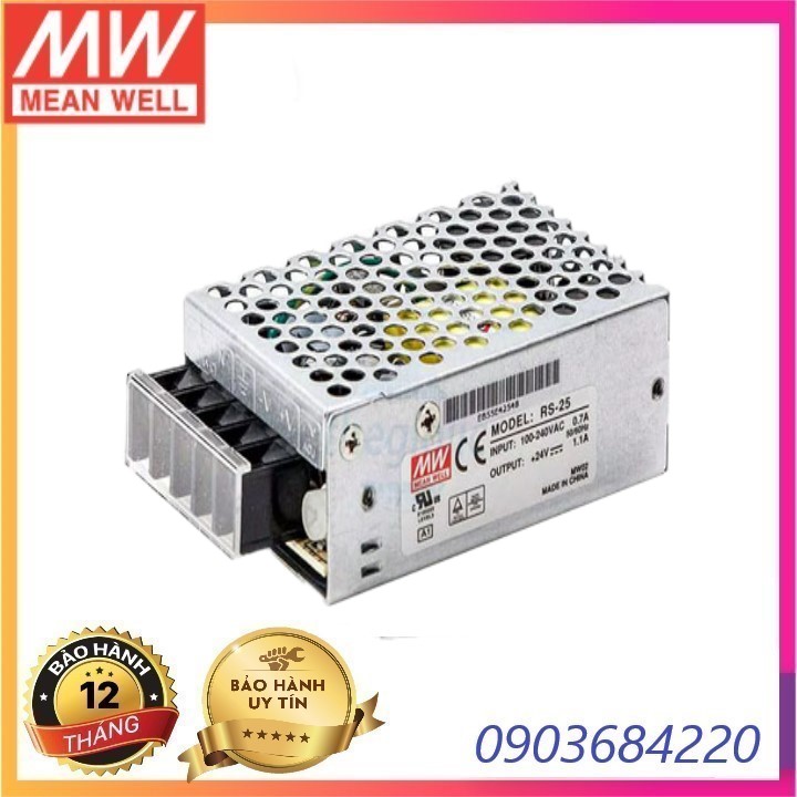 Nguồn tổ ong RS-25-5 Meanwell (25W 5V 5A), Hàng nhập khẩu