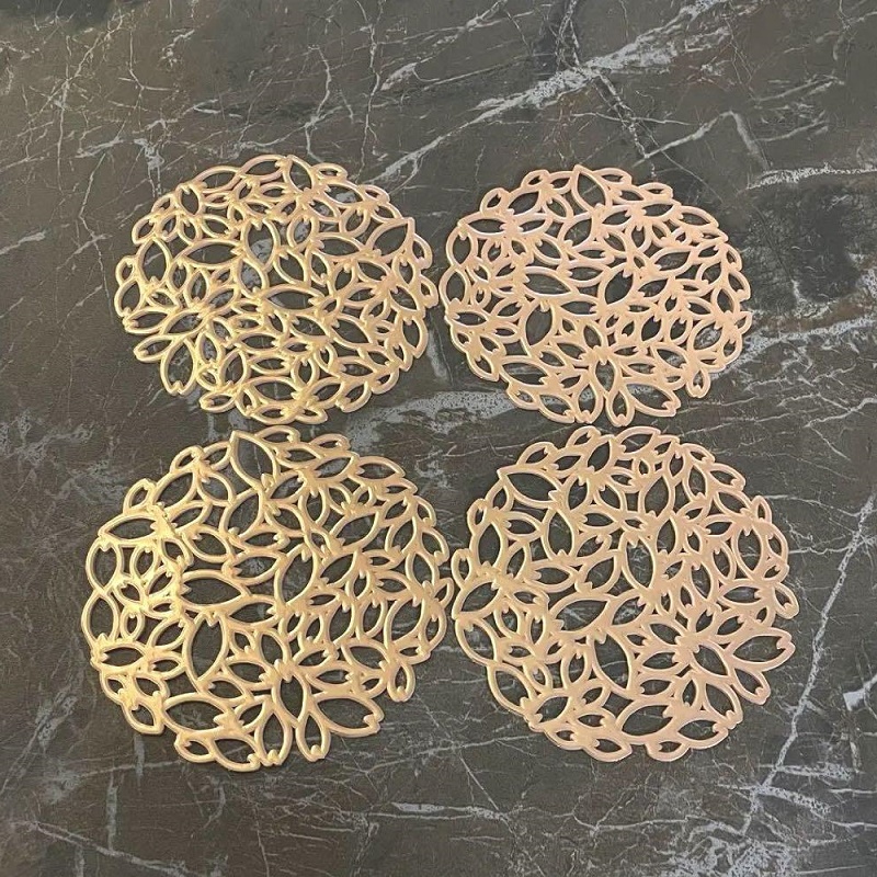 Set 04 tấm đế lót ly cốc hình tròn Echo Flower Ø10cm