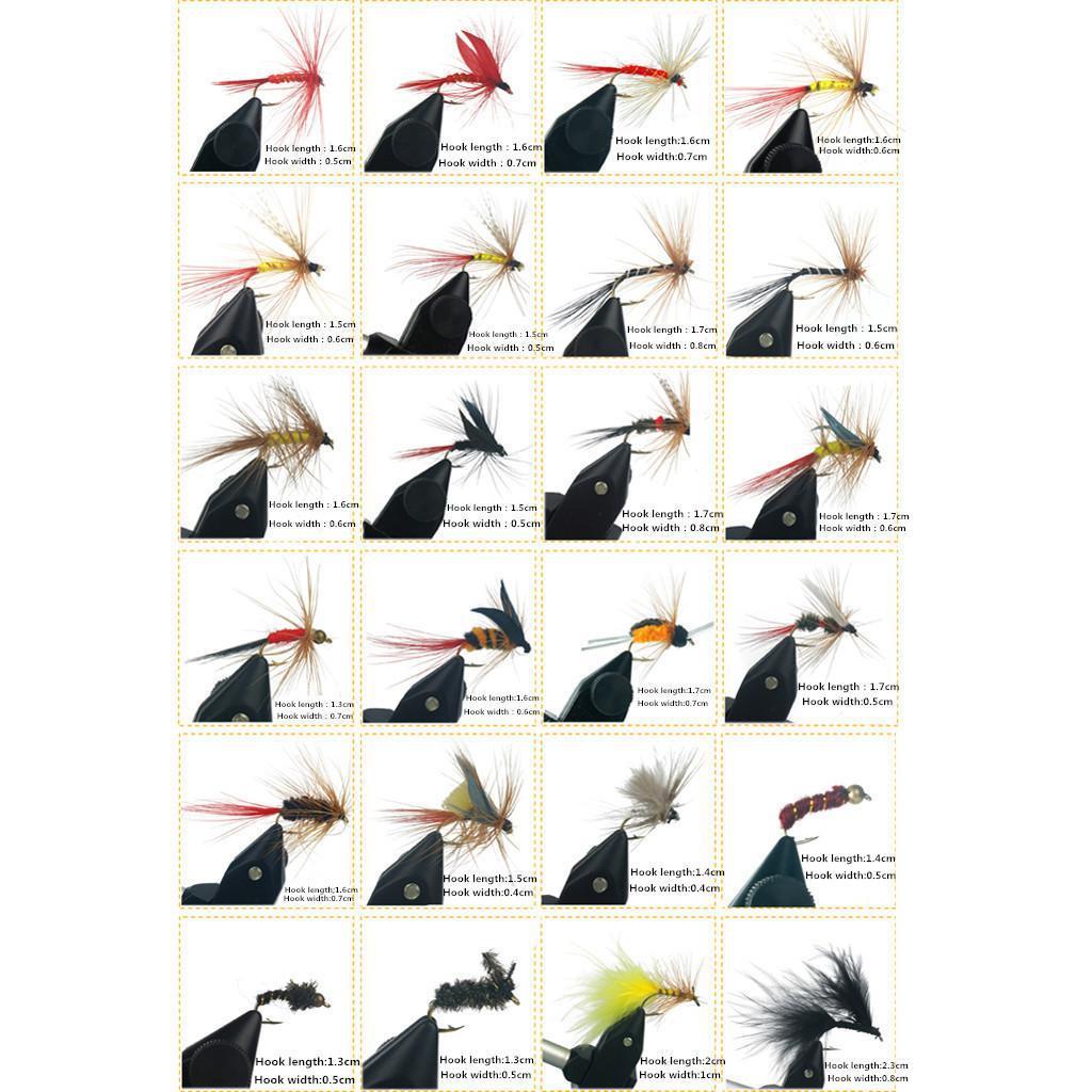 120pcs Different Style Fly Fishing Lure Flies Set Artificial Insect Baits Trout Fly Fishing Hooks