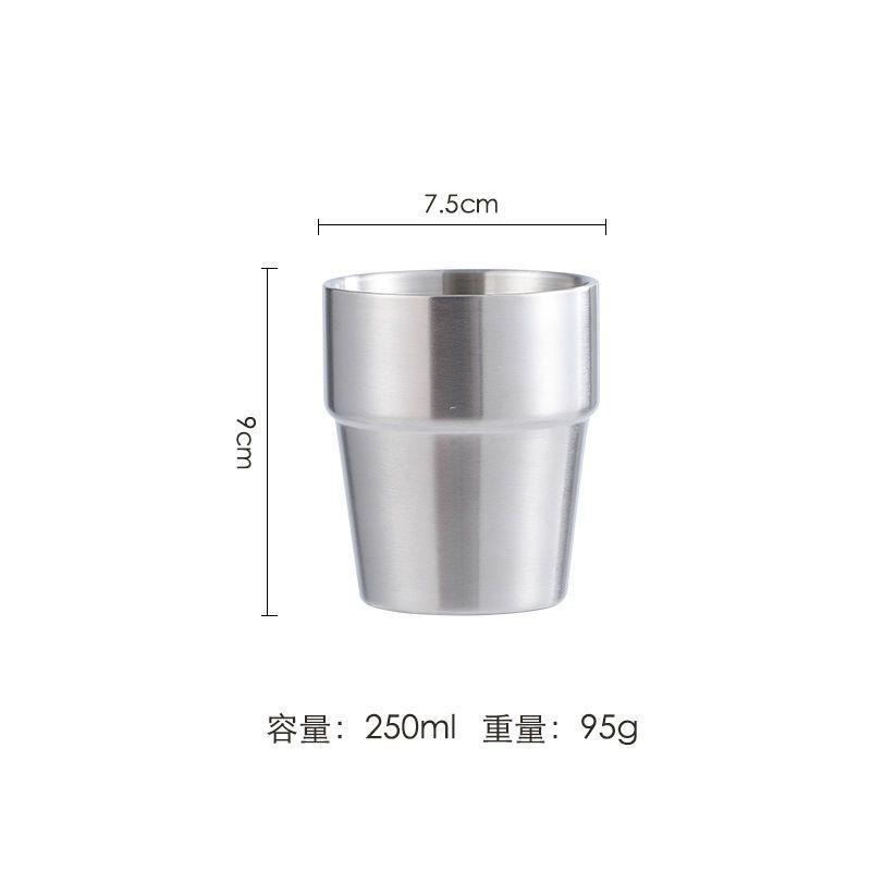 Cốc kim loại phong cách mới nhất Hàn Quốc 304 cốc nước bằng thép không gỉ cốc bia cốc trà hai lớp vàng thịt nướng nhà hàng cốc ăn nóng