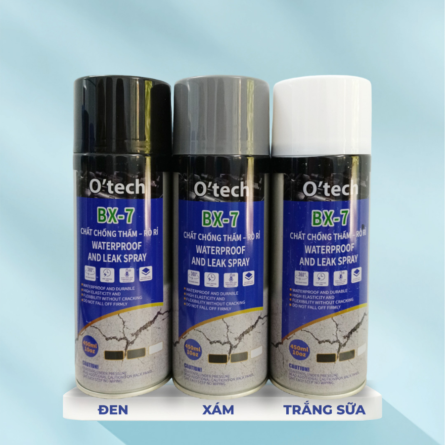 Bình Xịt Chống Thấm Trần Nhà, Tường Ngoài, Mái Tôn, Tạo Lớp Phủ Chống Nước Chống Rò Rỉ O'tech BX-7 - Hàng Chính Hãng