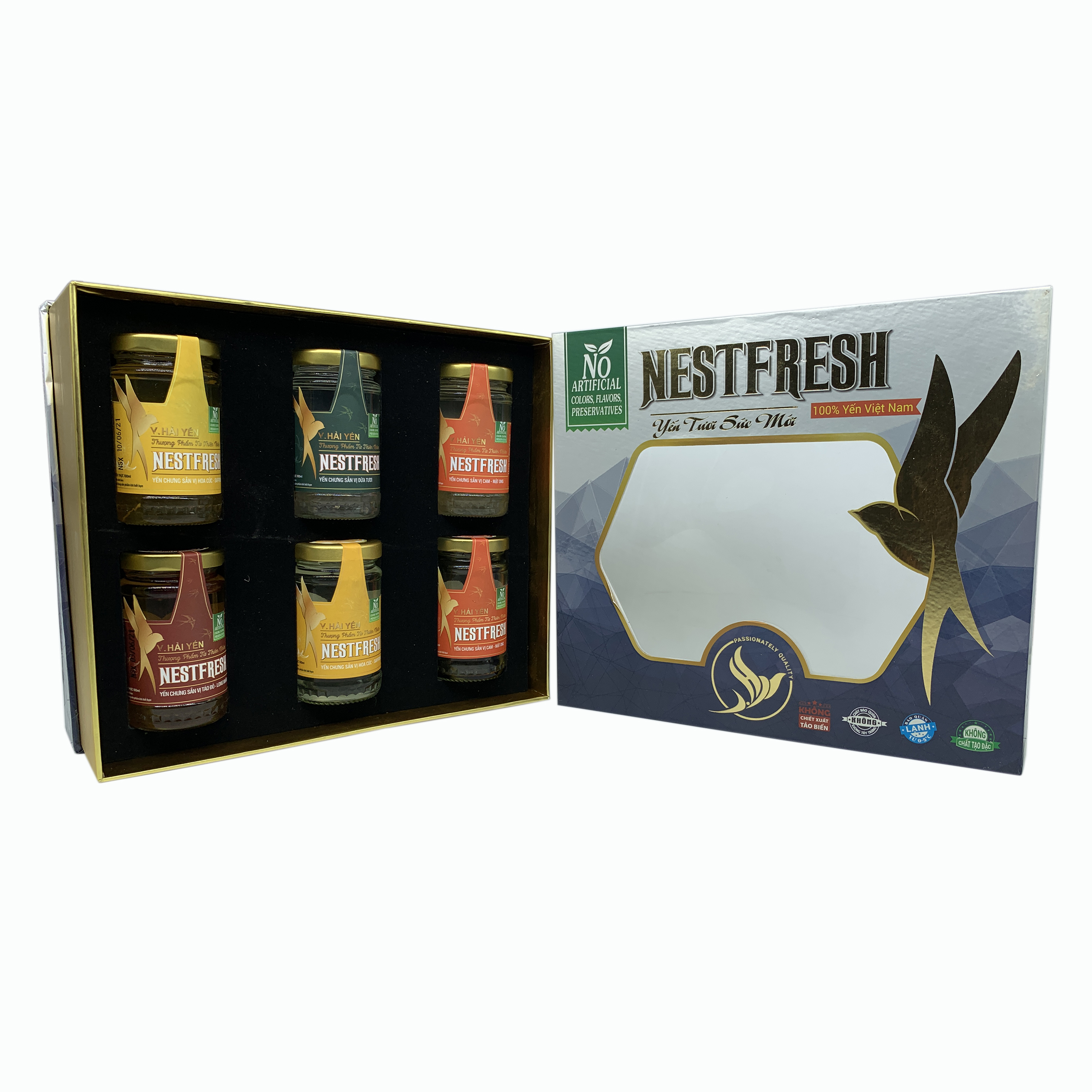 Combo 6 Hũ Yến Tươi Chưng Sẵn Nestfresh 100ml ( 4 hũ mix vị và 2 hũ tự chọn vị