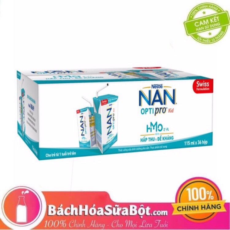 Thùng 36 Hộp Nestlé NAN OPTIPRO Kid Hộp Pha Sẵn (36x115ml)