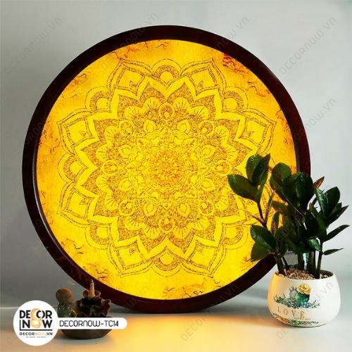Đèn Hào Quang Phật In Tranh Trúc Chỉ DECORNOW 30,40 cm, Trang Trí Ban Thờ, Hào Quang Trúc Chỉ MANDALA DCN-TC14