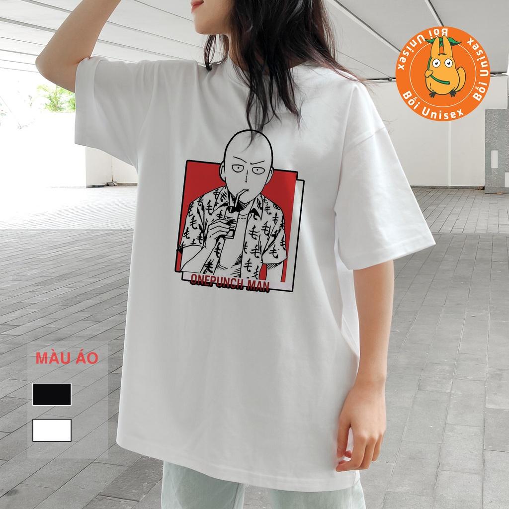 Áo Thun Tay Lỡ Saitama One Punch Mam Bối Unisex Siêu Ngầu