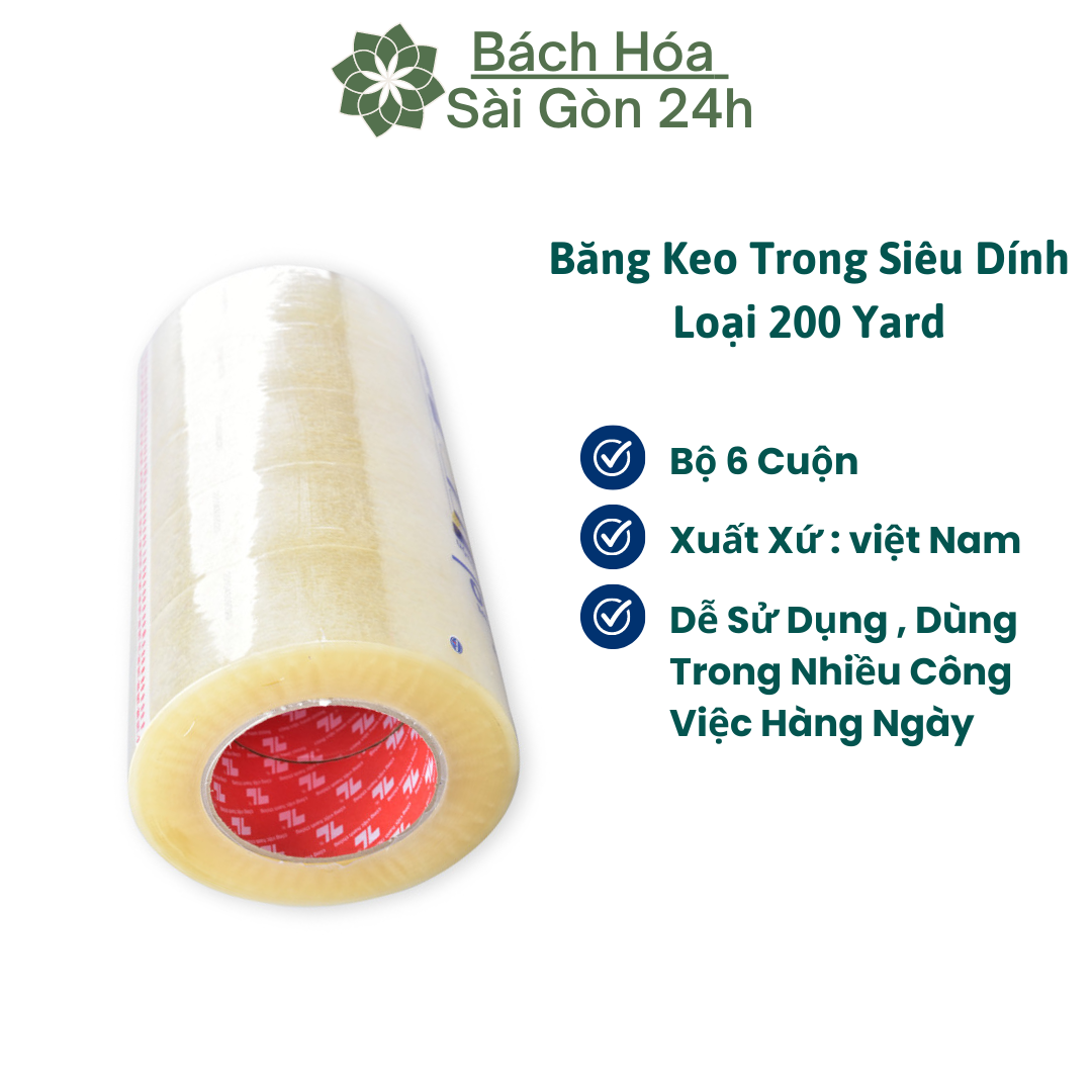 ️ Combo 6 cuộn băng keo trong 200yard