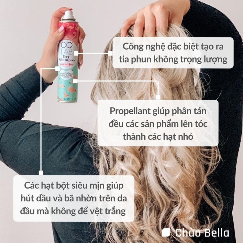 Dầu Gội Khô Colab Dry Shampoo hương Refresh &amp; Protect 200ml