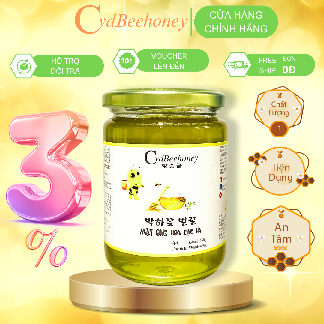 Mật ong hoa bạc hà 460g Cvdbeehoney