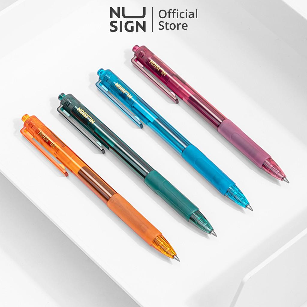 Bút bi dạng gel đầu bấm cao cấp Nusign - Mực đen ngòi 0.5mm - 1 chiếc - NS561
