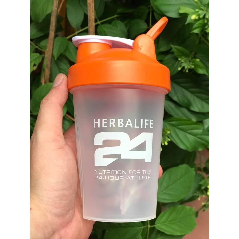 Bình lắc Shake, Herrrbalife, 400ml, logo 24h, có quai cầm, kèm lò xo