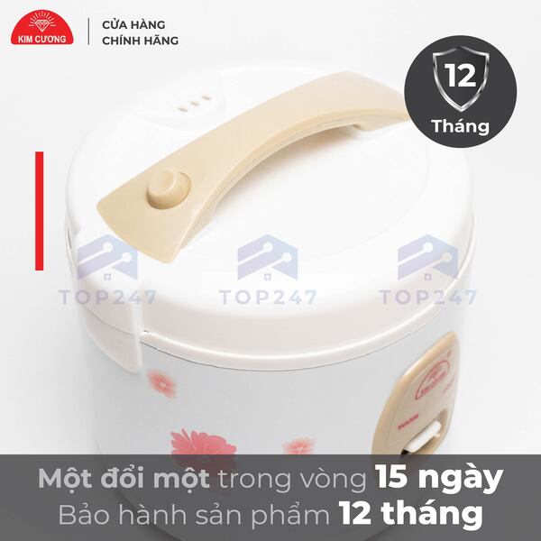 Nồi Cơm Điện Kim Cương 1.0 Lít Nắp Gài Chống Dính - Hàng Chính Hãng