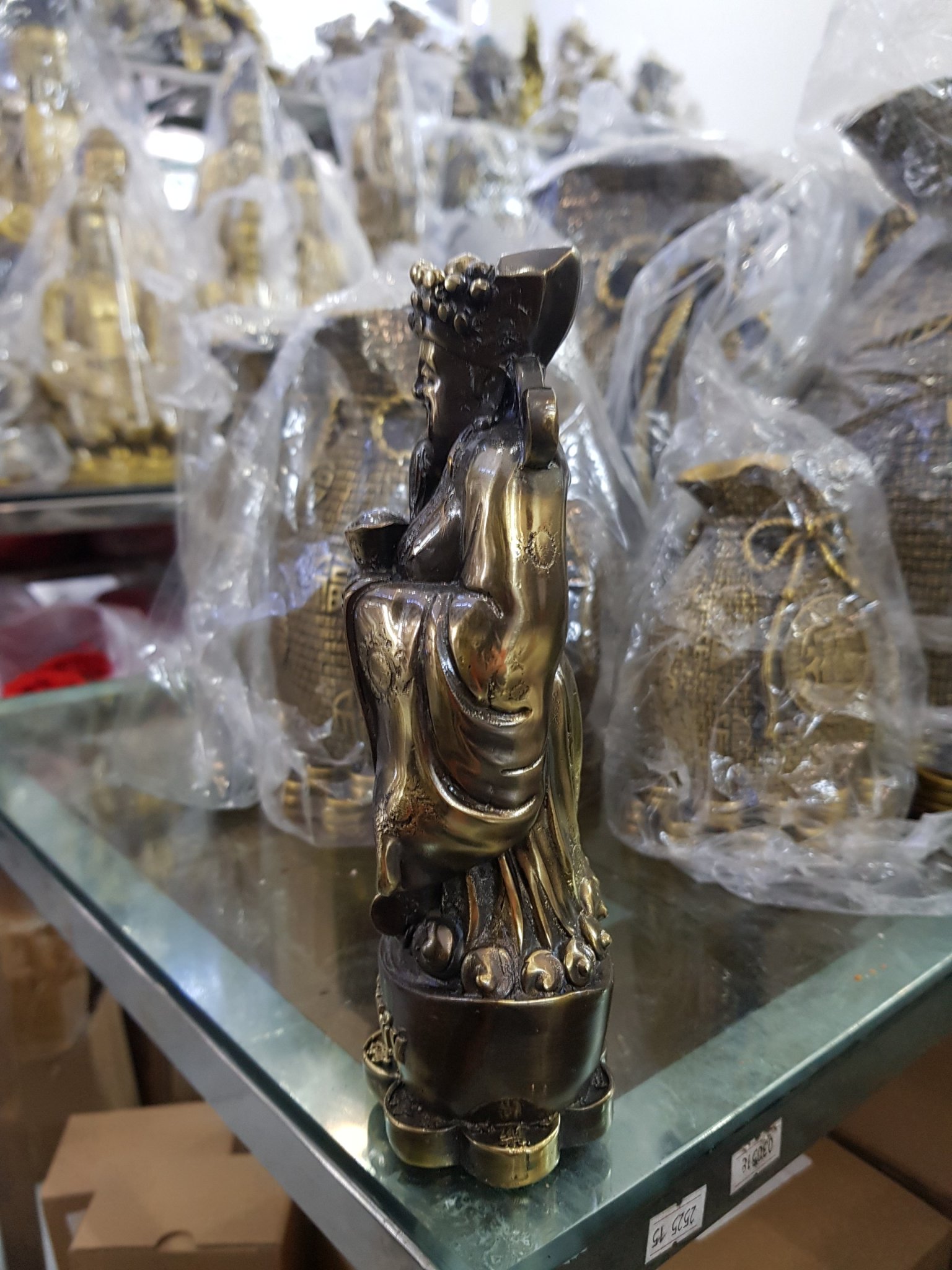 Tượng thần tài chất liệu đồng thau cao 20cm MS475