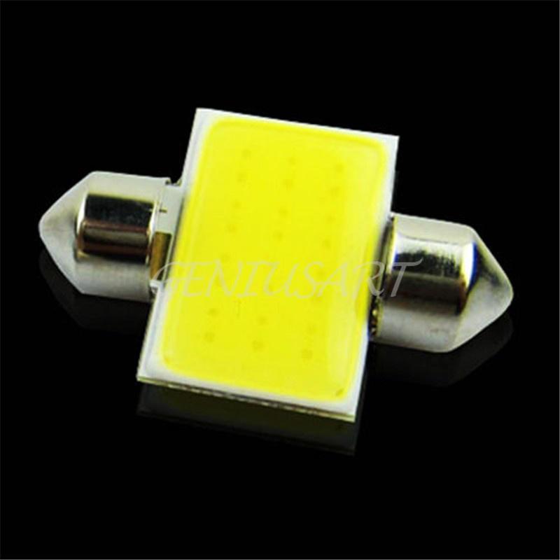 2pcs White 31mm 12smd COB LED Bulb Festoon Lamp For Car Dome Lights