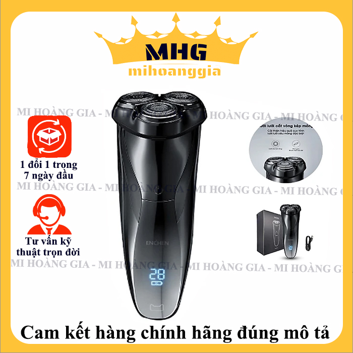 Máy Cạo Râu Enchen BlackStone 3 đầu cắt nổi 3D Dung lượng pin dài - Hàng chính hãng