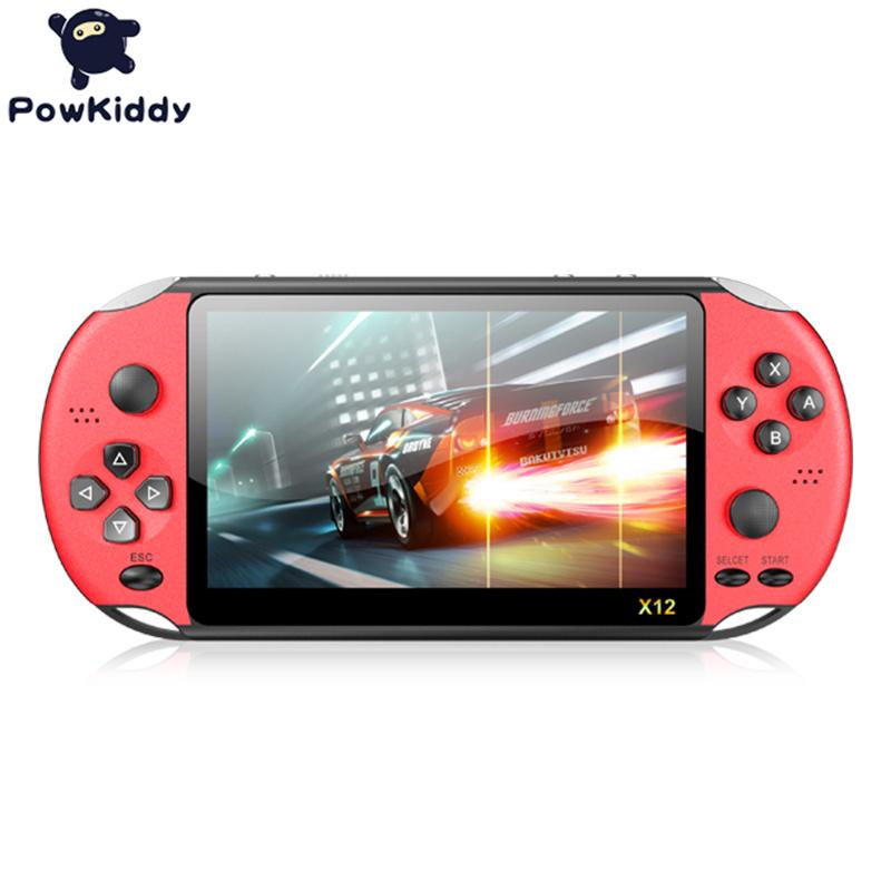 PowKiddy X12 Pro Handheld Game Console 32/64/128 Bit HD Màu LCD màn hình 3000 Trò chơi Kid Video Trò chơi di động retro trên TV