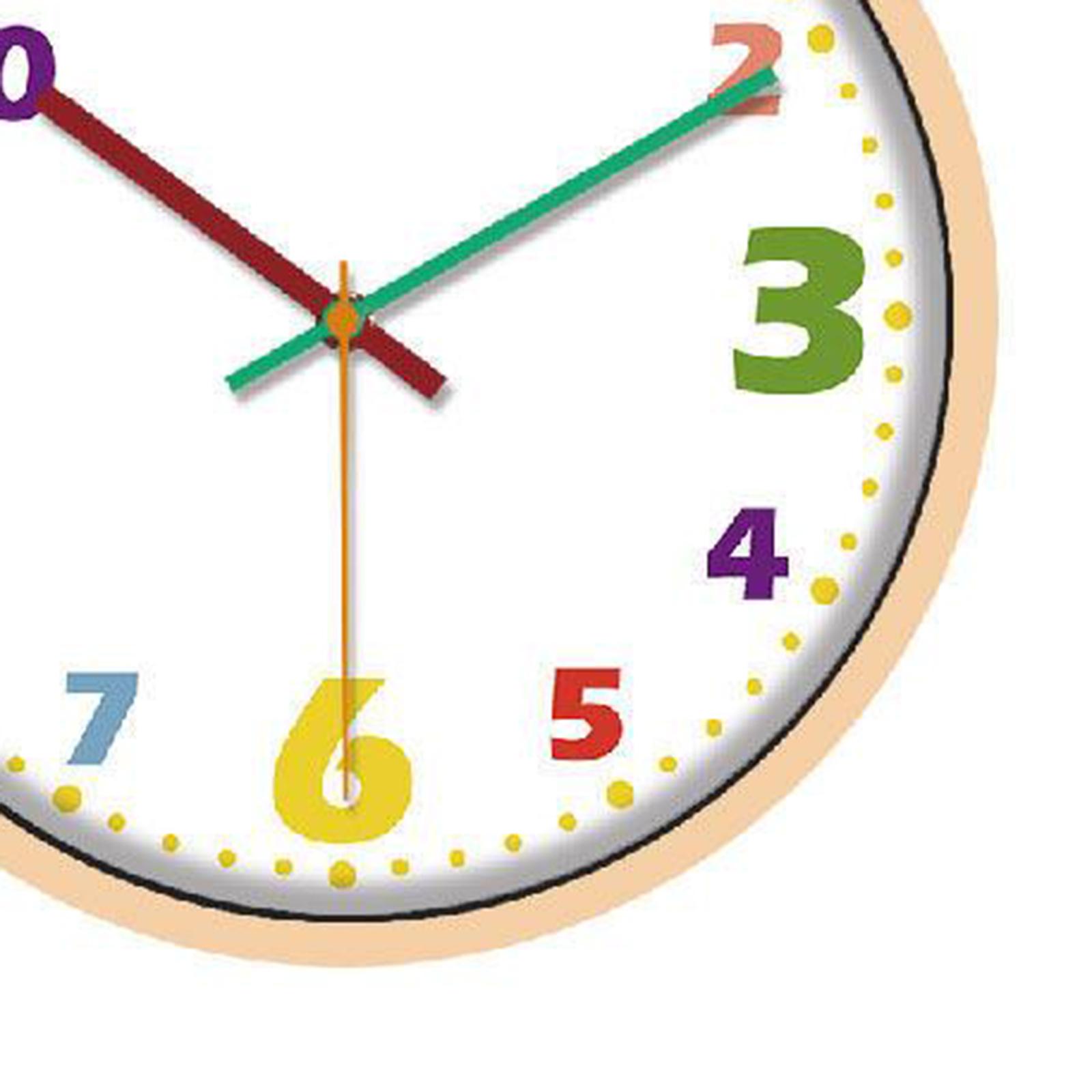 Telling Time Teaching Clock, 12 inch Silent Movement Analog Learning Clock for Kids, Perfect Room Wall Decor for Classroom, Playroom and Kids Bedroom