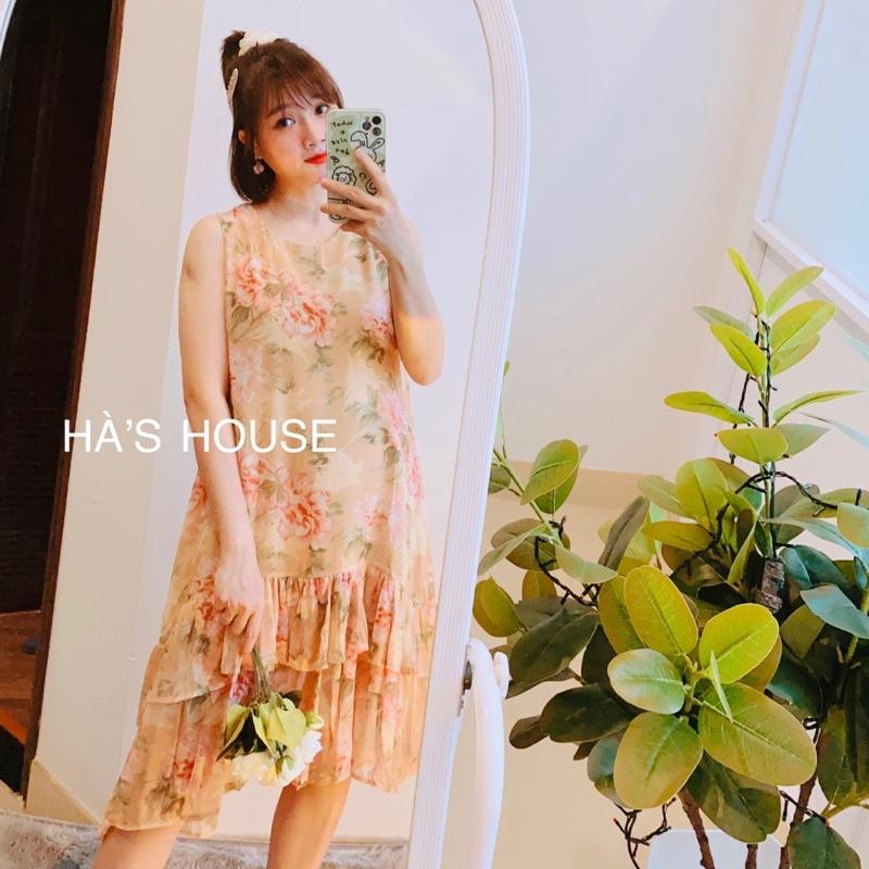 Đầm babydoll đuôi cá voan tơ hoa dễ thương