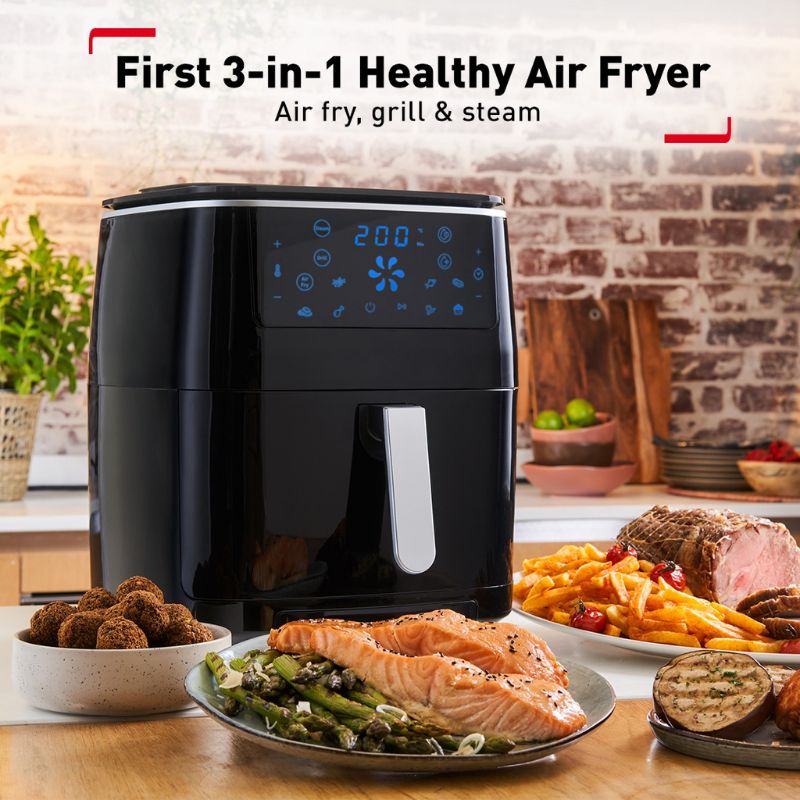 Nồi chiên không dầu kết hợp hấp và nướng điện tử Tefal FW201815- giỏ chiên 6.5L/1.6kg - Hàng chính hãng