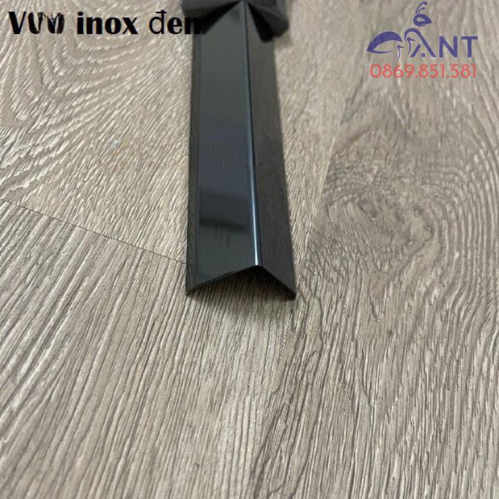 Nẹp inox chữ V đen gương, Nẹp v inox 304 thanh dài 2m44 thi công đơn giản