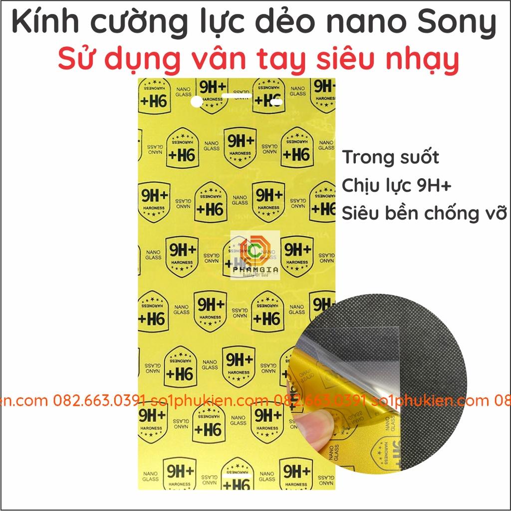 Dán cường lực màn hình, mặt lưng cho Sony XZ1 XZ2 nano dẻo cường lực 9H+