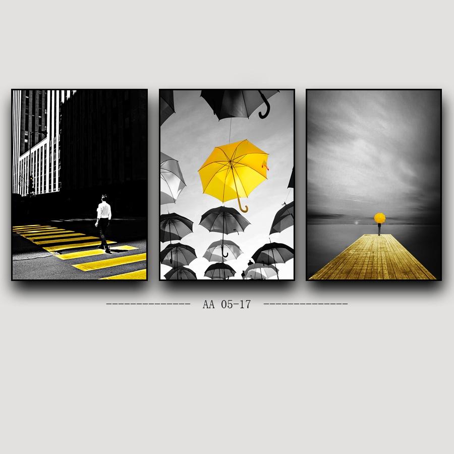 Bộ tranh khung canvas treo tường trừu tượng