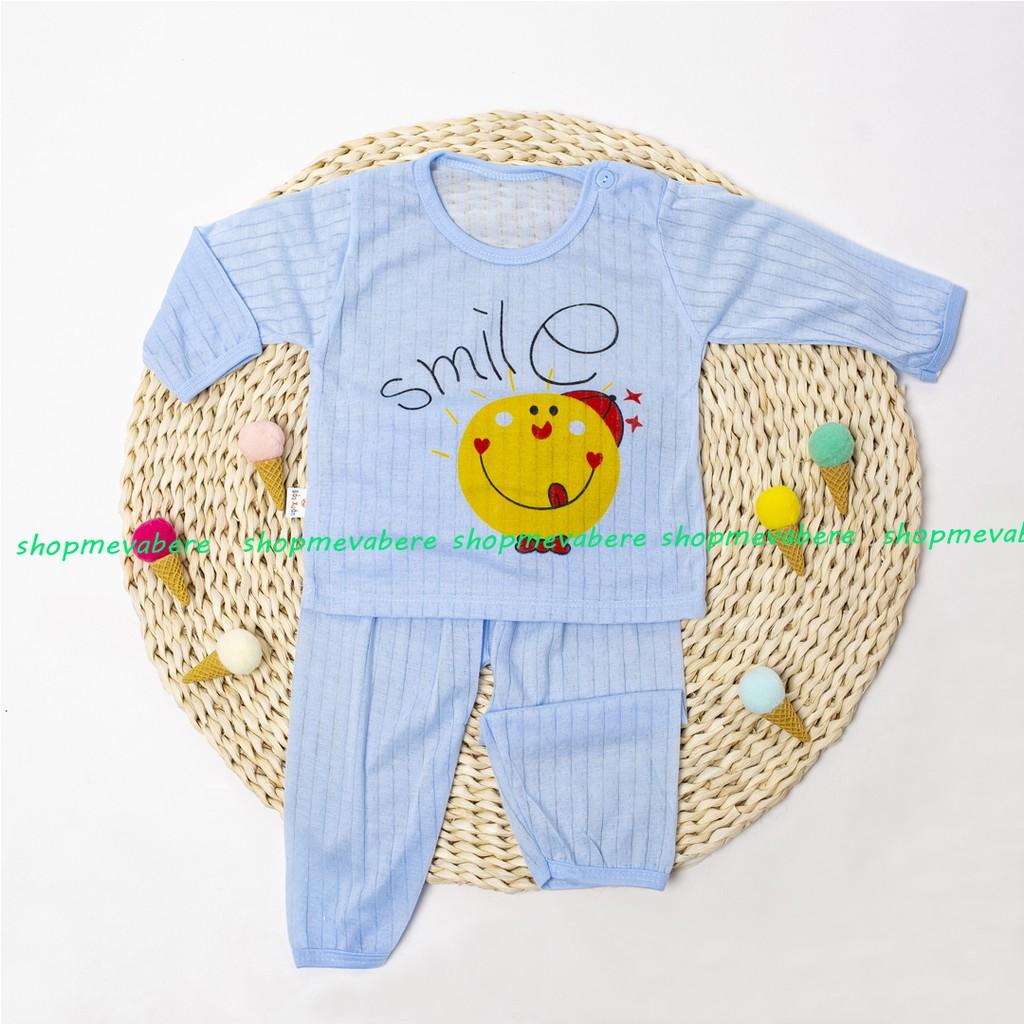 Bộ dài tay cotton tre nhiều màu cho bé trai, bé gái sơ sinh 3-13kg, cài cúc vai hàng đẹp -