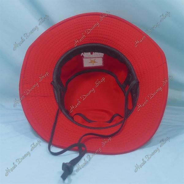 Nón tai bèo nón lính nam thêu Lá Cờ Việt Nam size đầu 60cm, có lỗ thông gió bên hông nón - Đỏ