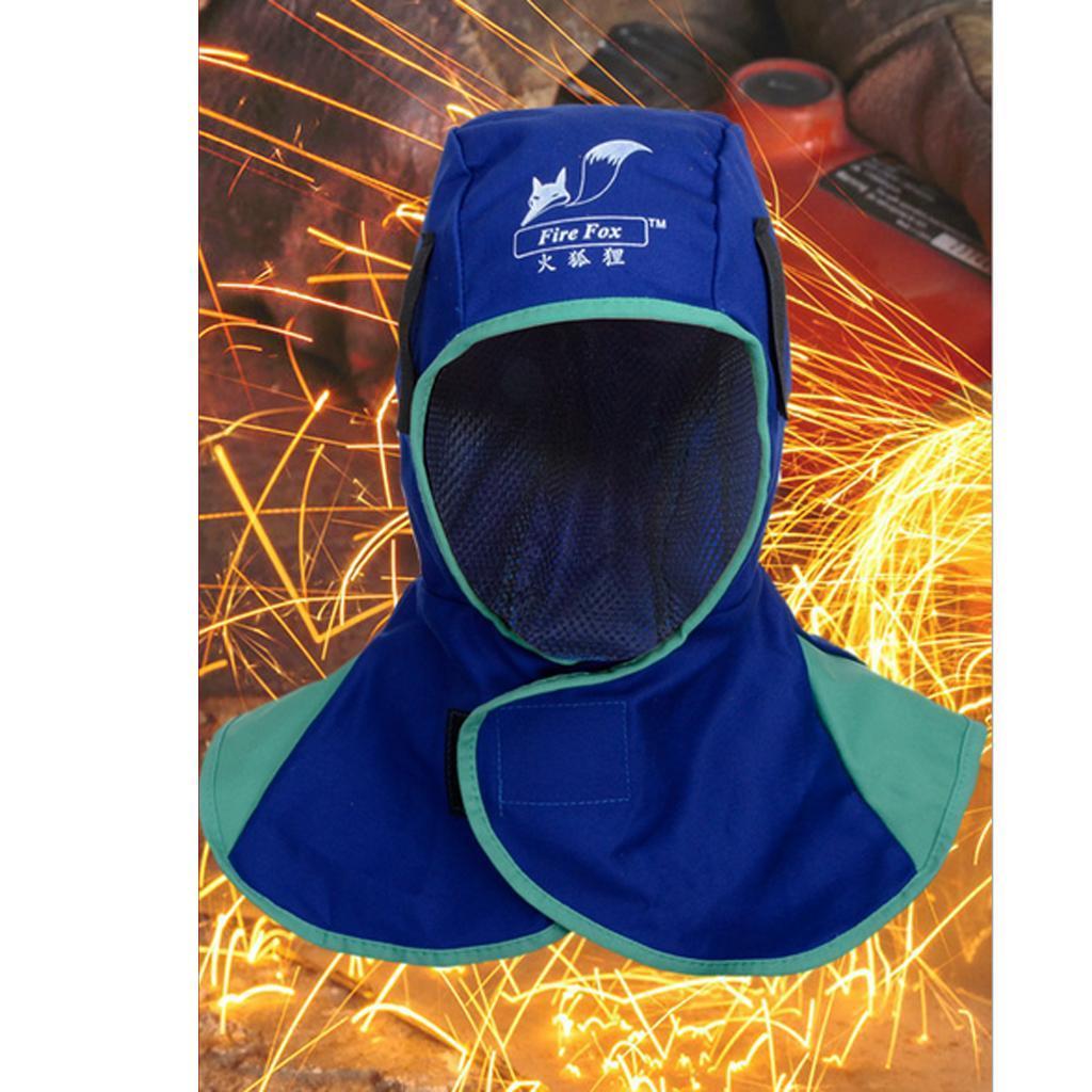 2 Pcs Flame Retardant Safety Welding Neck Head Protective Hood - Blue