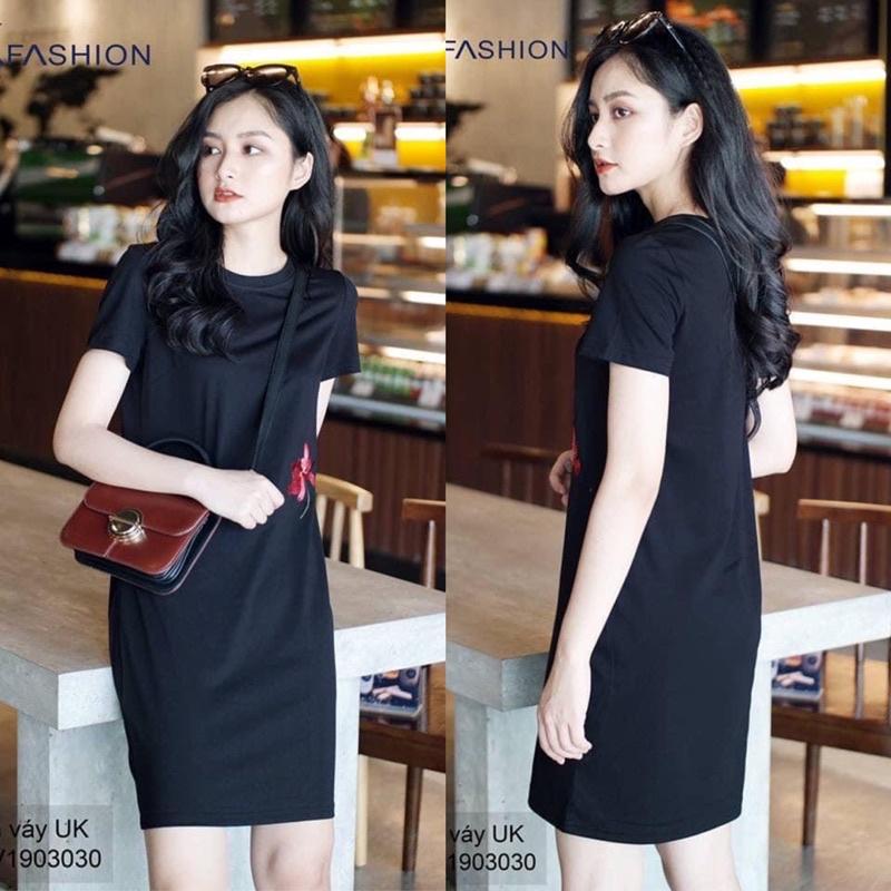 Đầm cotton thêu hoa tuyết liên hàng công ty