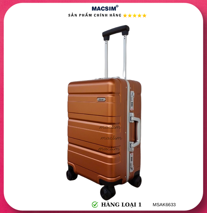 Vali cao cấp Macsim Aksen hàng loại 1 MSAK6633 cỡ 20inch màu đồng