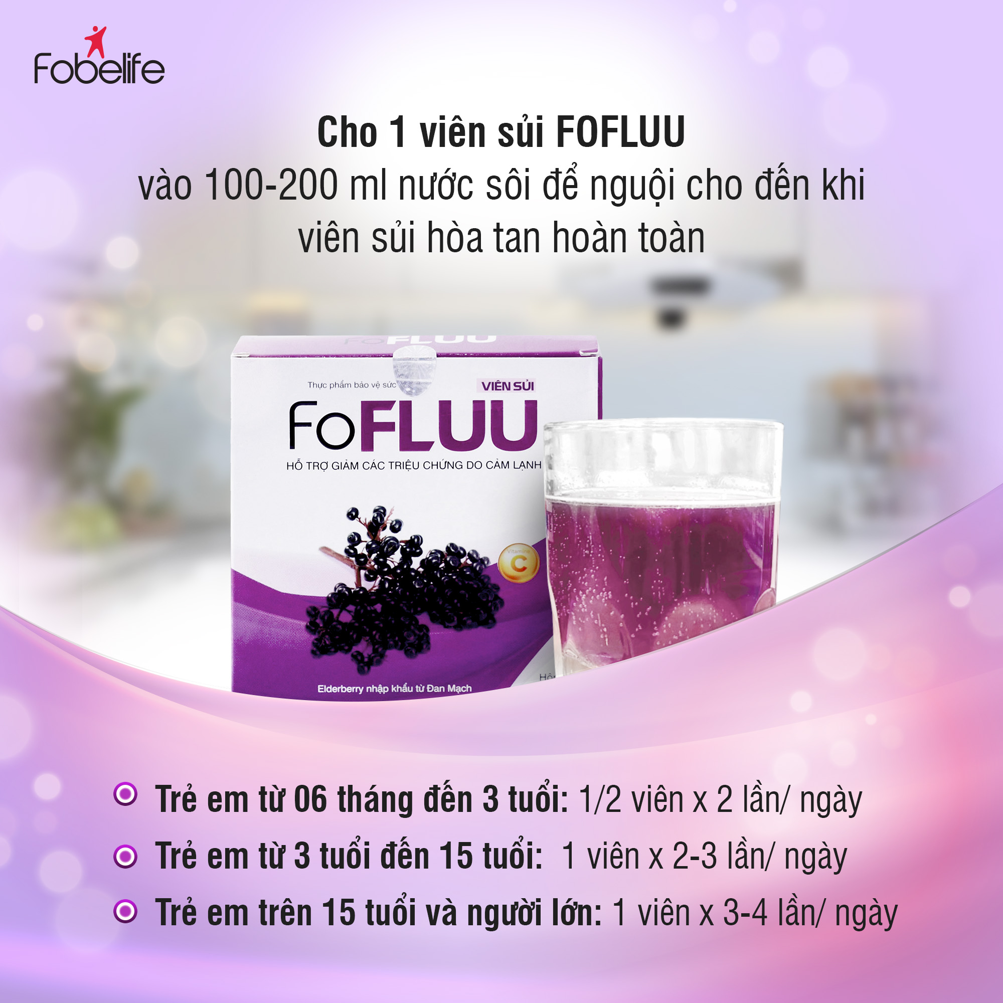 Viên Sủi Fofluu Hỗ Trợ Giảm Các Triệu Chứng Của Cảm Lạnh Ho - Hộp 20 Viên