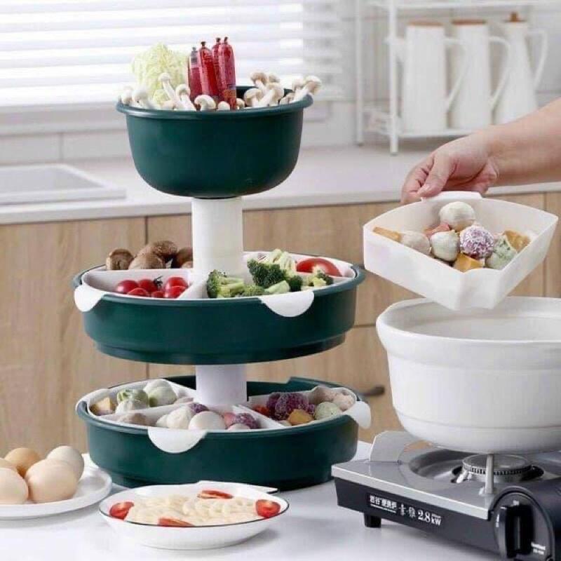 Kệ đựng rau,củ đa năng 3 tầng xoay 360 độ