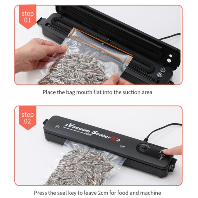 Máy Hút Chân Không Kèm Hàn Miệng Túi  Vacuum Sealer Tặng Kèm Túi Đựng Thực Phẩm - Hàng Loại Tốt .