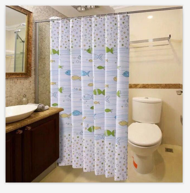 Rèm Phòng Tắm / Rèm Cửa Sổ Trằng Họa Tiết ĐẠI DƯƠNG 180cm X 180cm Loại 1