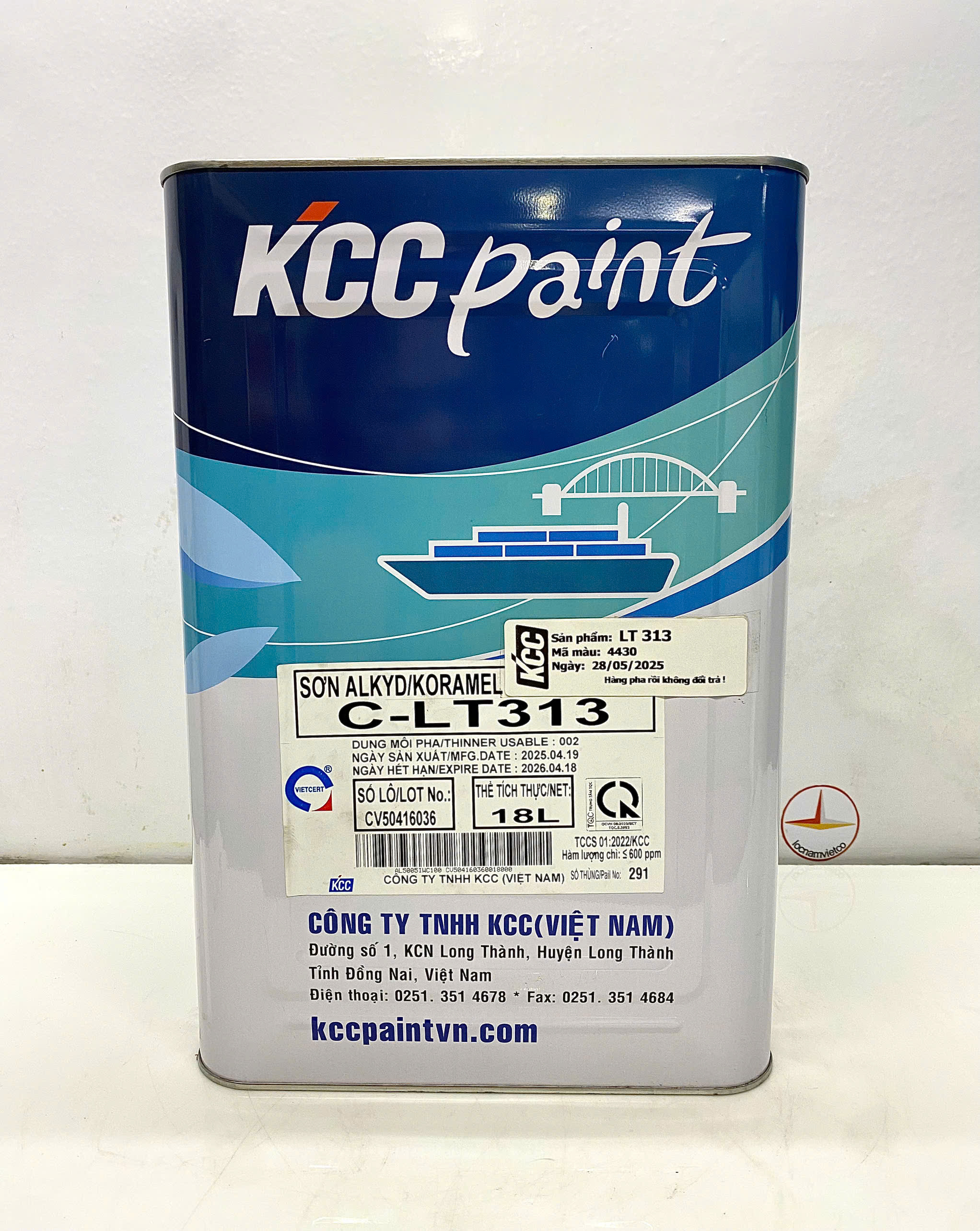 Sơn Alkyd KCC LT313 Base C màu xanh 4430 _18L