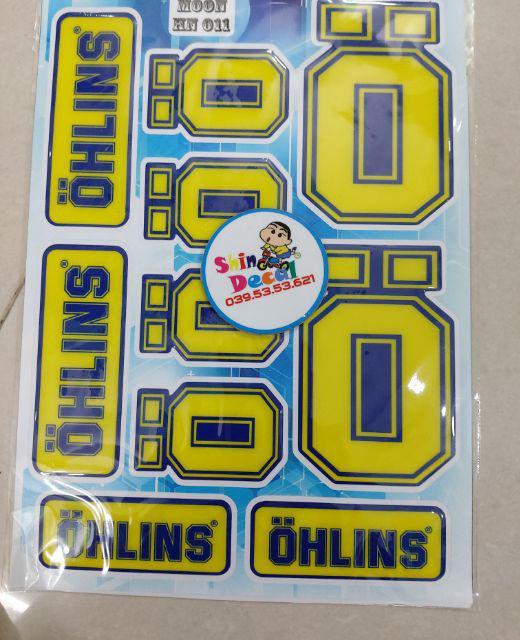 Tem logo đổ nổi ohlins