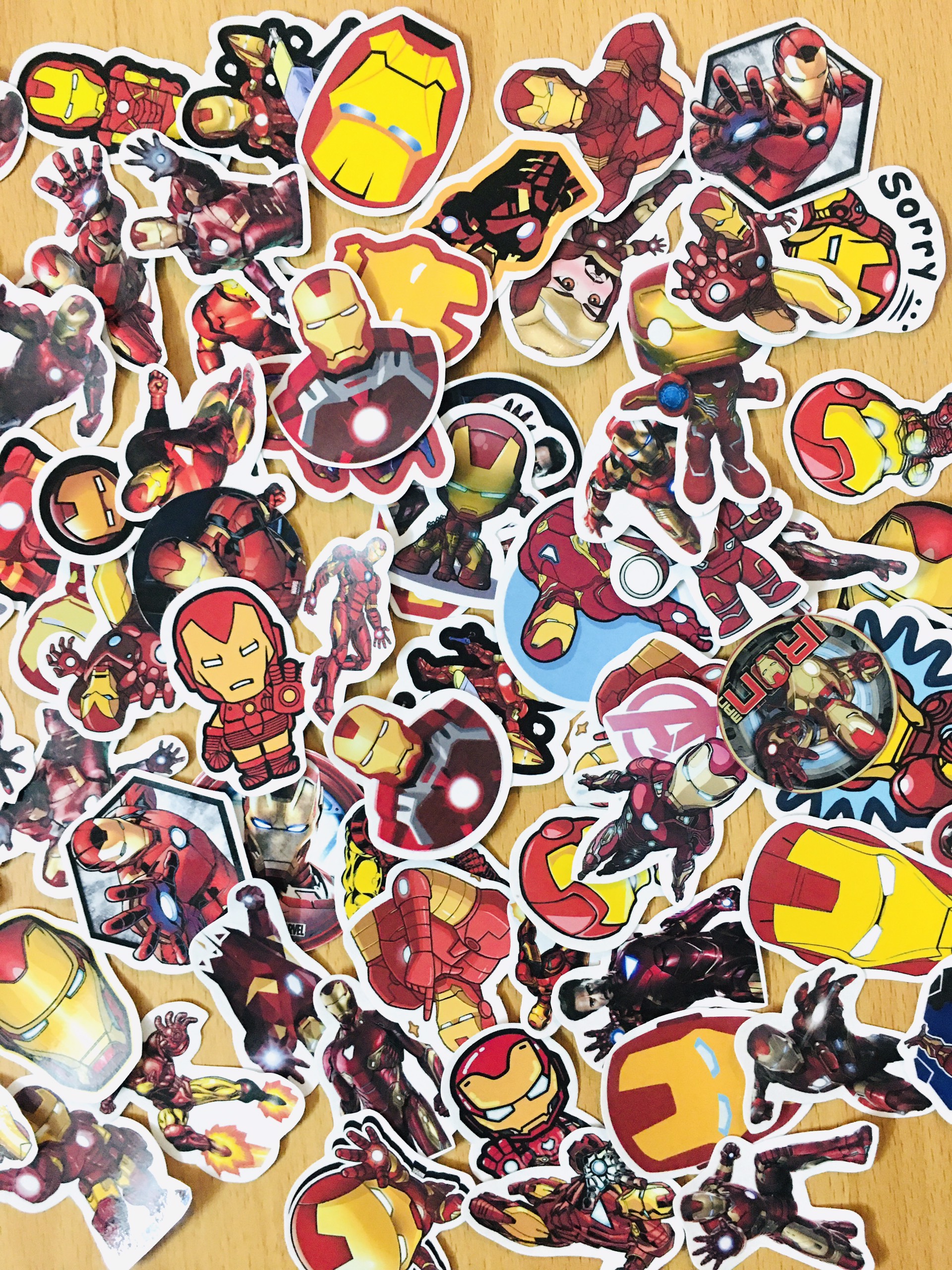 Set 30 Sticker Iron Man người sắt ảnh decal hình dán ép lụa