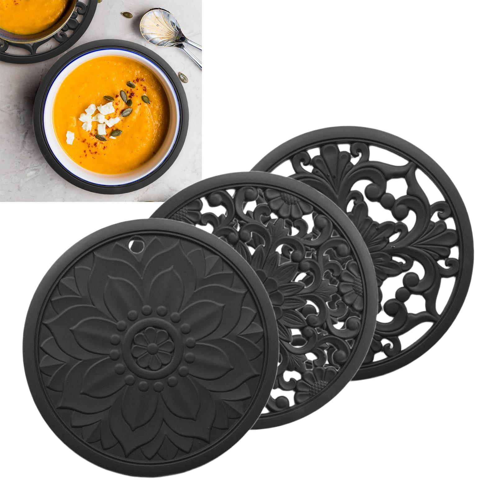 3 Set Heat-insulated Silicone Hot Pads Countertop Bowl Mat Trivet