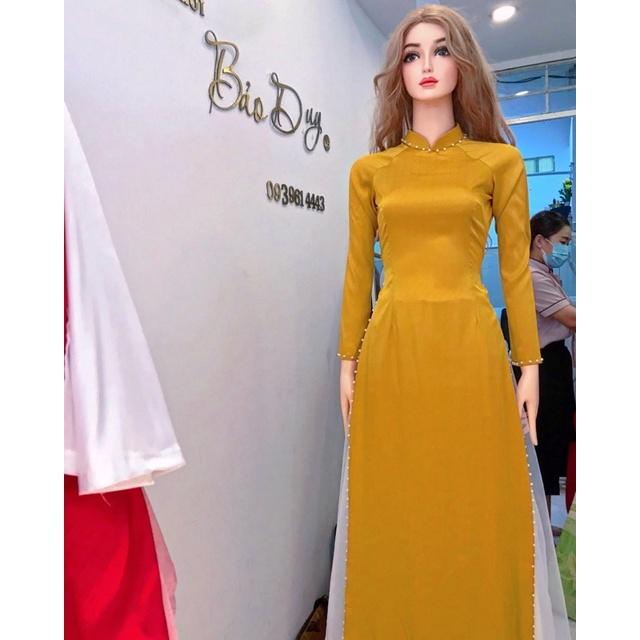 ÁO DÀI TRUYỀN THỐNG LỤA VÂN GỖ THIẾT KẾ