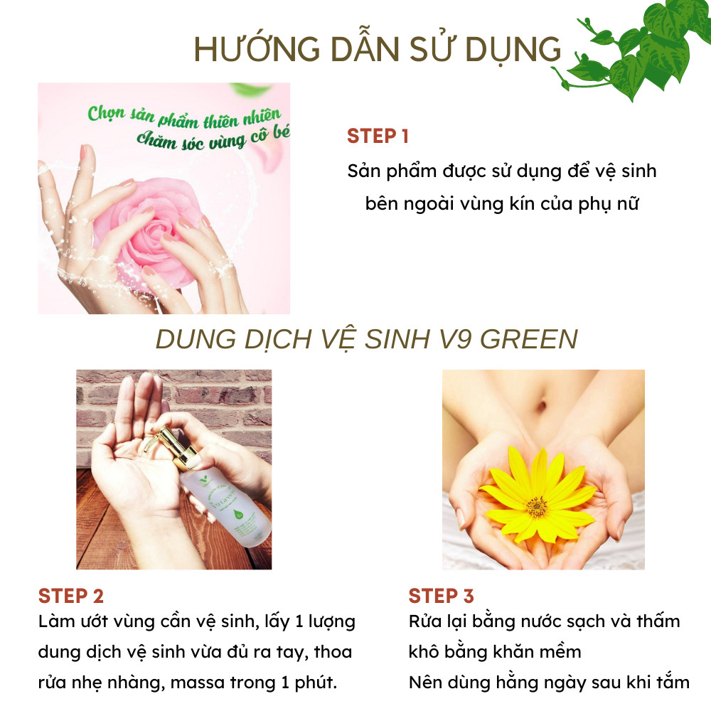 Dung Dịch Vệ Sinh V9Queen, Kết Hợp Trầu Không Nano Bạc Giảm Viêm Ngứa