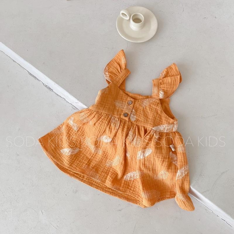 vải xô muslin lông vũ cam mềm mịn 2 lớp