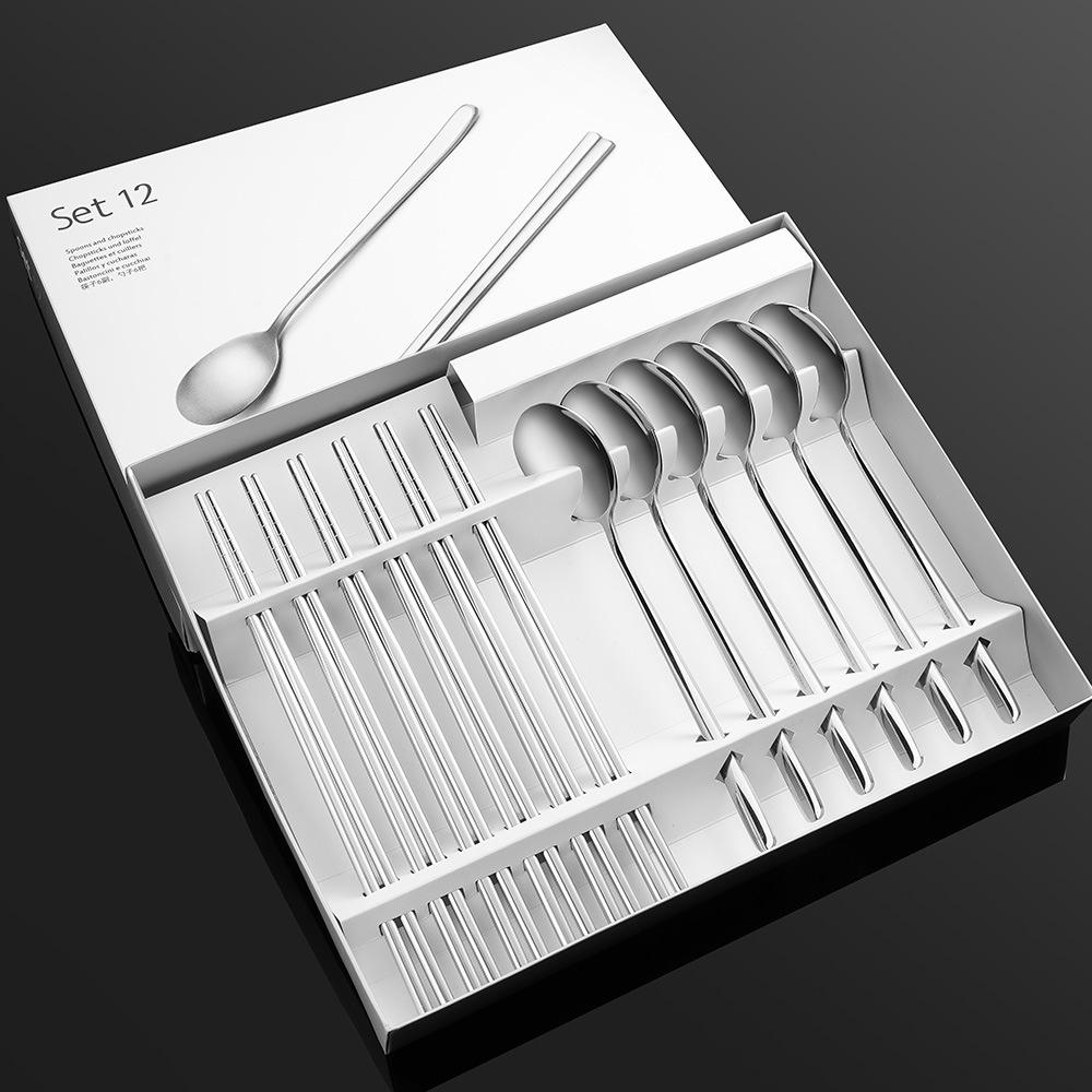 Set 6 Thìa & 6 Đôi Đũa iNox Sang Chảnh