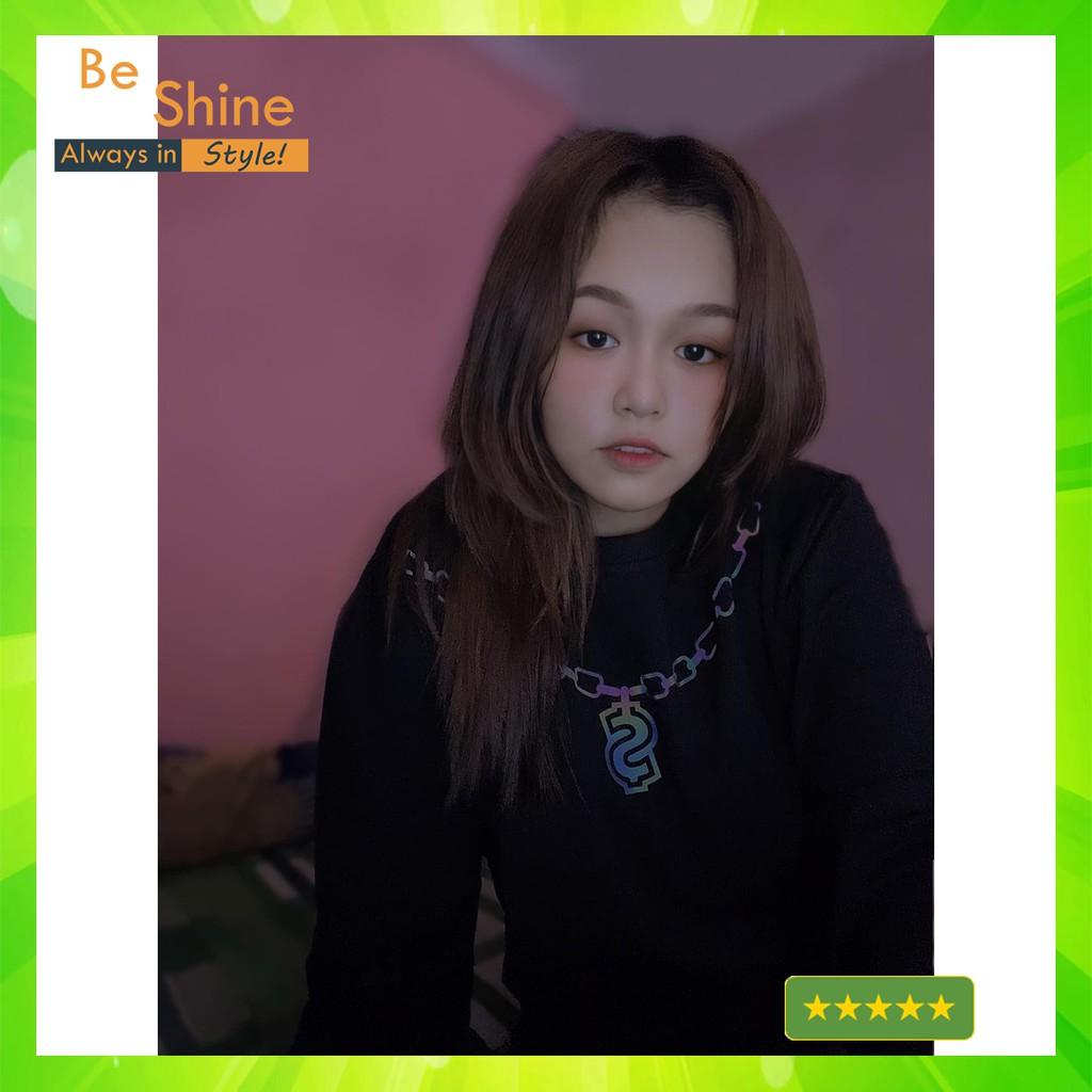 Áo Sweater Phản Quang 7 màu Hình Money Necklace Áo Nỉ Nam Nữ Dài tay Unisex in hiệu ứng Hologram