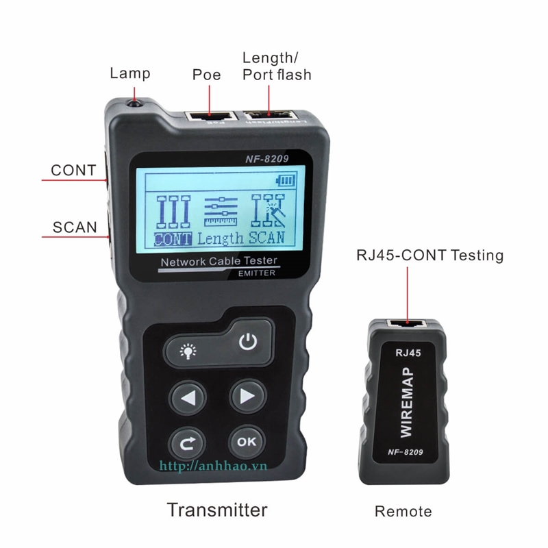 Máy test mạng, dò dây, test POE Noyafa NF-8209 - Hàng nhập khẩu chính hãng